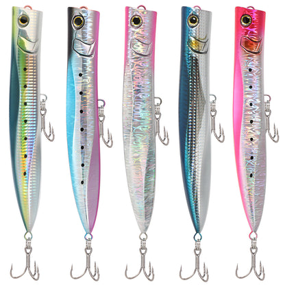 JIGGINGPRO 230mm 95g Duckdive Topwater Slim Popper Diving Pencil Lure