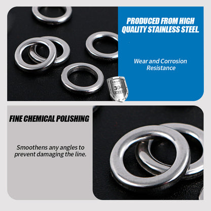 JIGGING PRO Fishing Solid Ring 1#-7# 10/15Pcs Fishing Lure Connectors Stainless Steel Snap