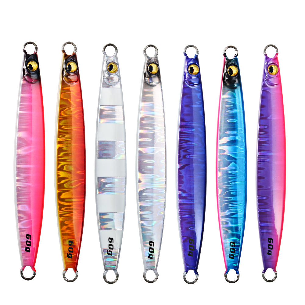 JIGGING PRO Saltwater Vertical Jigging Lure Luminous Fishing Jigs Fishing Tackle 60g 80g 100g Slash Beat Metal Jig