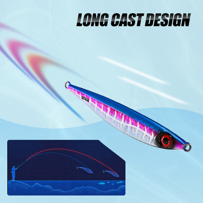 40g 60g 80g 100g Luminous Pattern Metal Jig Fishing Lure