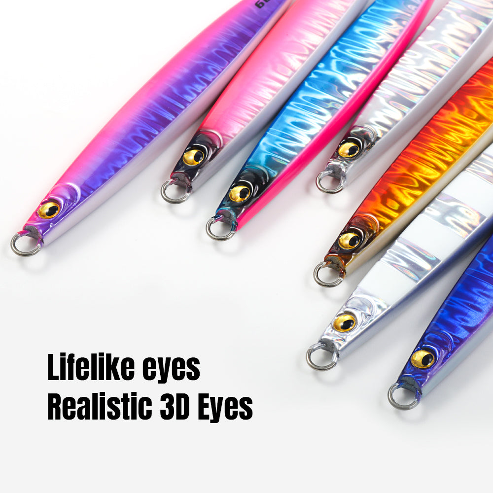 JIGGING PRO Saltwater Vertical Jigging Lure Luminous Fishing Jigs Fishing Tackle 60g 80g 100g Slash Beat Metal Jig