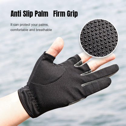 JIGGING PRO Men&Women Outdoor 3 Cut Fingers Fishing gloves Paddling, Sailing, Rowing and Hiking gloves Sport Tackle