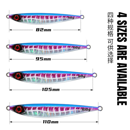 40g 60g 80g 100g Luminous Pattern Metal Jig Fishing Lure