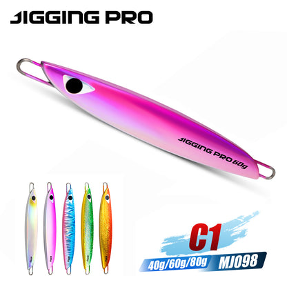 JIGGING PRO C1 Metal Jig Lure 40g 60g 80g | Center Balance Slow Pitch Saltwater Fishing Jig
