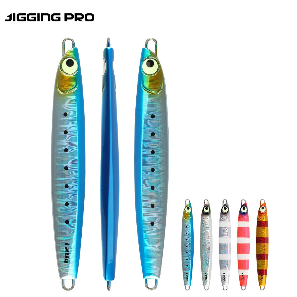 JIGGING PRO Salterwater Metal Jig Slow Fall Luminous Fishing Bait 60g 80g 100g 120g 160g