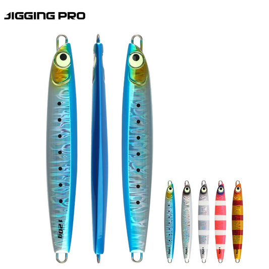 JIGGING PRO Salterwater Metal Jig Slow Fall Luminous Fishing Bait 60g 80g 100g 120g 160g