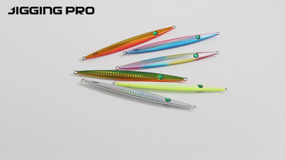 JIGGINGPRO Vertical Jigging Lure Dart and Drift Action Saltwater Metal Jig D-Slide Jack Eye 60g 80g 100g