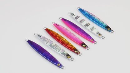 JIGGING PRO Saltwater Vertical Jigging Lure Luminous Fishing Jigs Fishing Tackle 60g 80g 100g Slash Beat Metal Jig