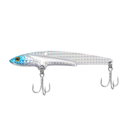 JIGGING PRO VIB Fishing Lure 107mm 43g Metal Jig Sinking Spinning Blade Cast Treble Hooks Hard Lure Slice Jig Fishing Bait