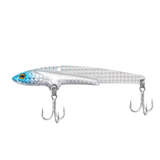 JIGGING PRO VIB Fishing Lure 107mm 43g Metal Jig Sinking Spinning Blade Cast Treble Hooks Hard Lure Slice Jig Fishing Bait