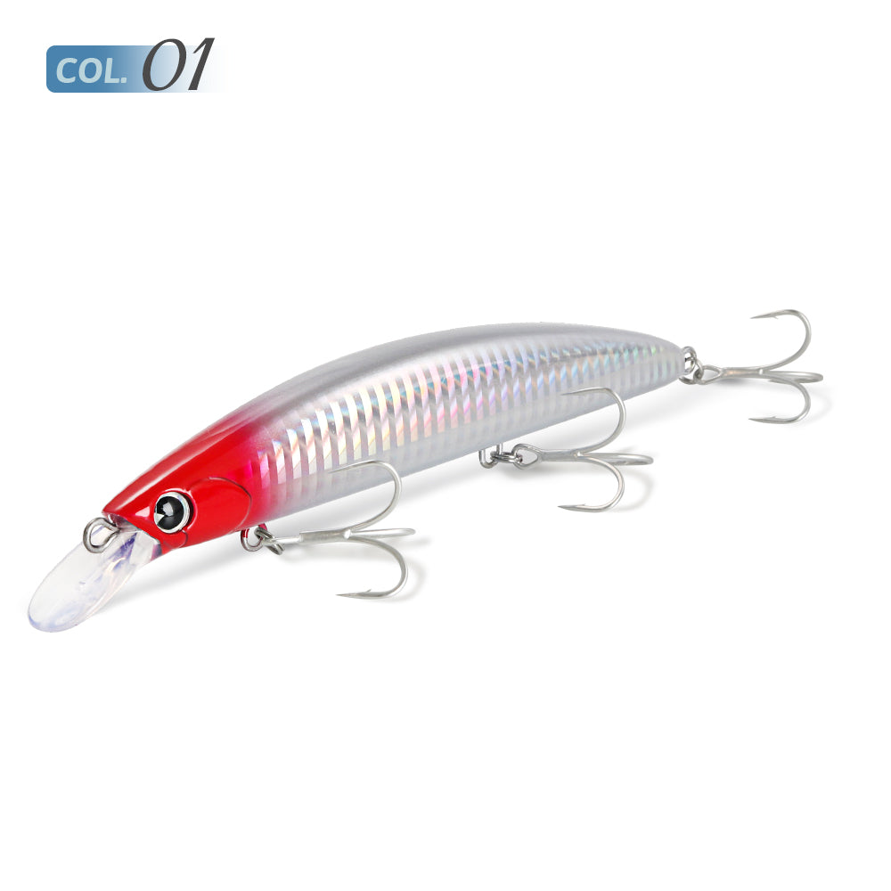 JIGGING PRO 130mm 23g Floating Minnow Lure For Flatfish Long Casting Saltwater Fishing Bait