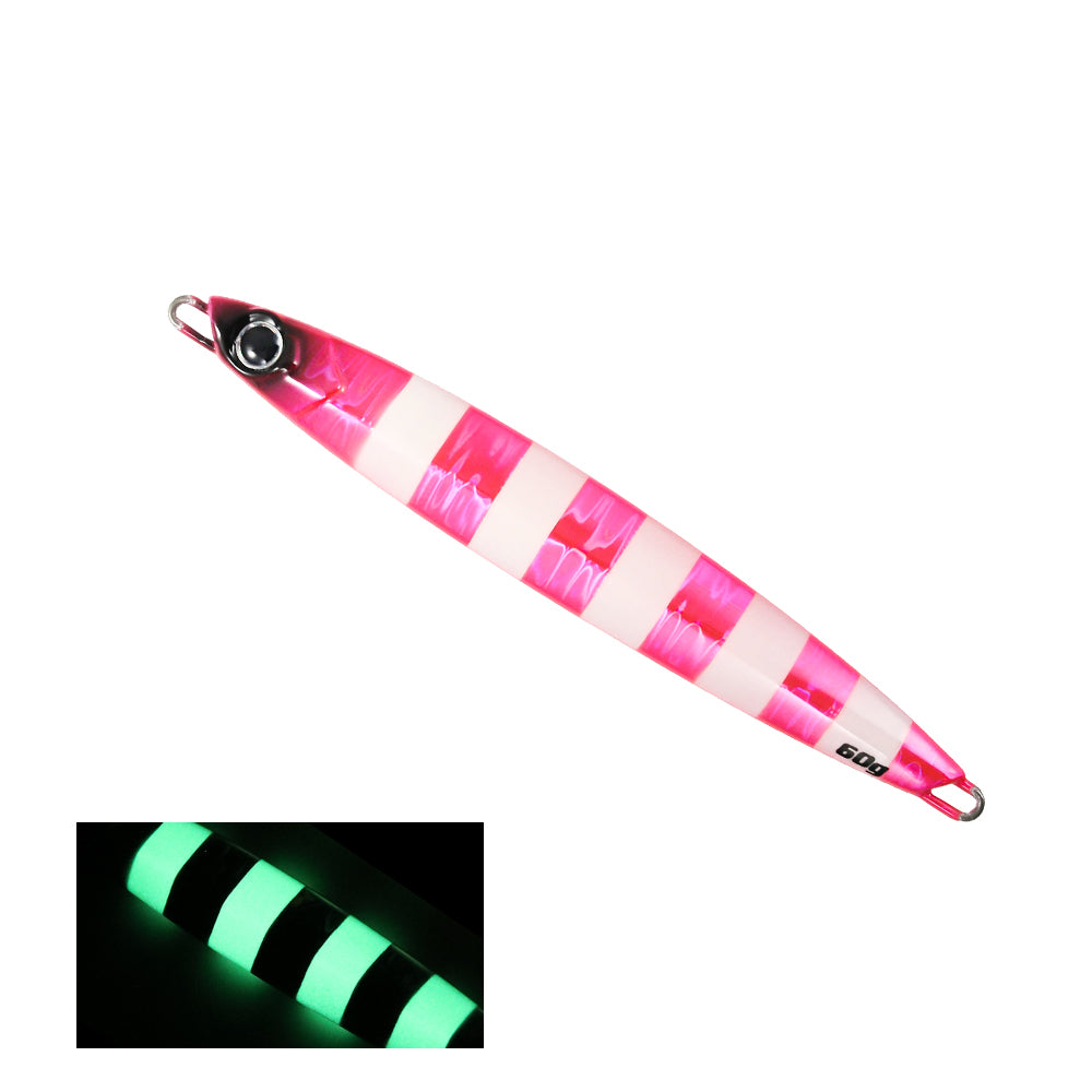 JIGGING PRO Vertical Short Metal Jig Lures, UV & Glow Saltwater Fishing Baits, 30g 60g 90g Vertical Jigging Lead Fish