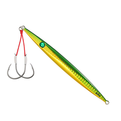 JIGGINGPRO Vertical Jigging Lure Dart and Drift Action Saltwater Metal Jig D-Slide Jack Eye 60g 80g 100g