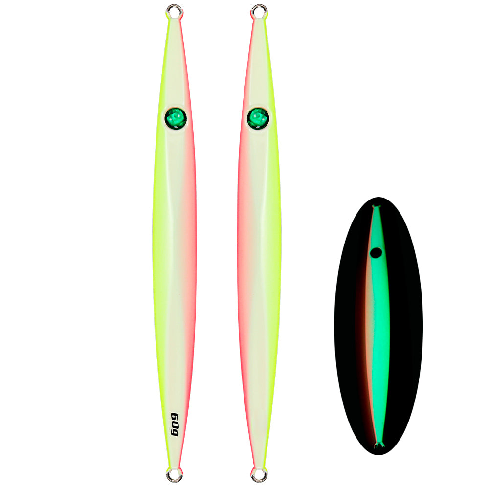 JIGGINGPRO Vertical Jigging Lure Dart and Drift Action Saltwater Metal Jig D-Slide Jack Eye 60g 80g 100g