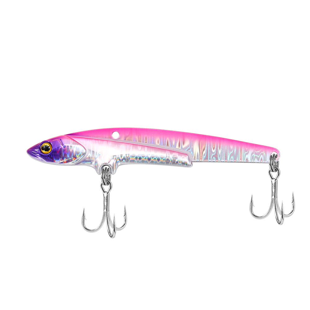 JIGGING PRO VIB Fishing Lure 107mm 43g Metal Jig Sinking Spinning Blade Cast Treble Hooks Hard Lure Slice Jig Fishing Bait