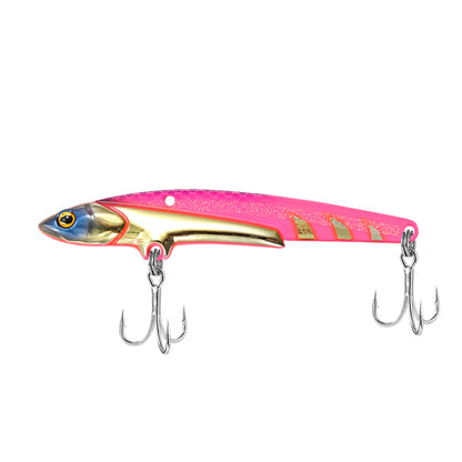 JIGGING PRO VIB Fishing Lure 107mm 43g Metal Jig Sinking Spinning Blade Cast Treble Hooks Hard Lure Slice Jig Fishing Bait