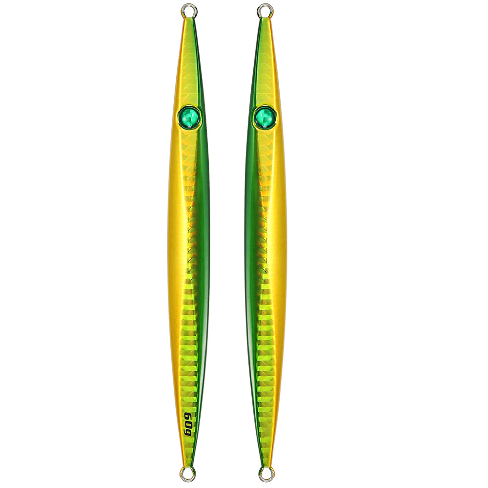 JIGGINGPRO Vertical Jigging Lure Dart and Drift Action Saltwater Metal Jig D-Slide Jack Eye 60g 80g 100g