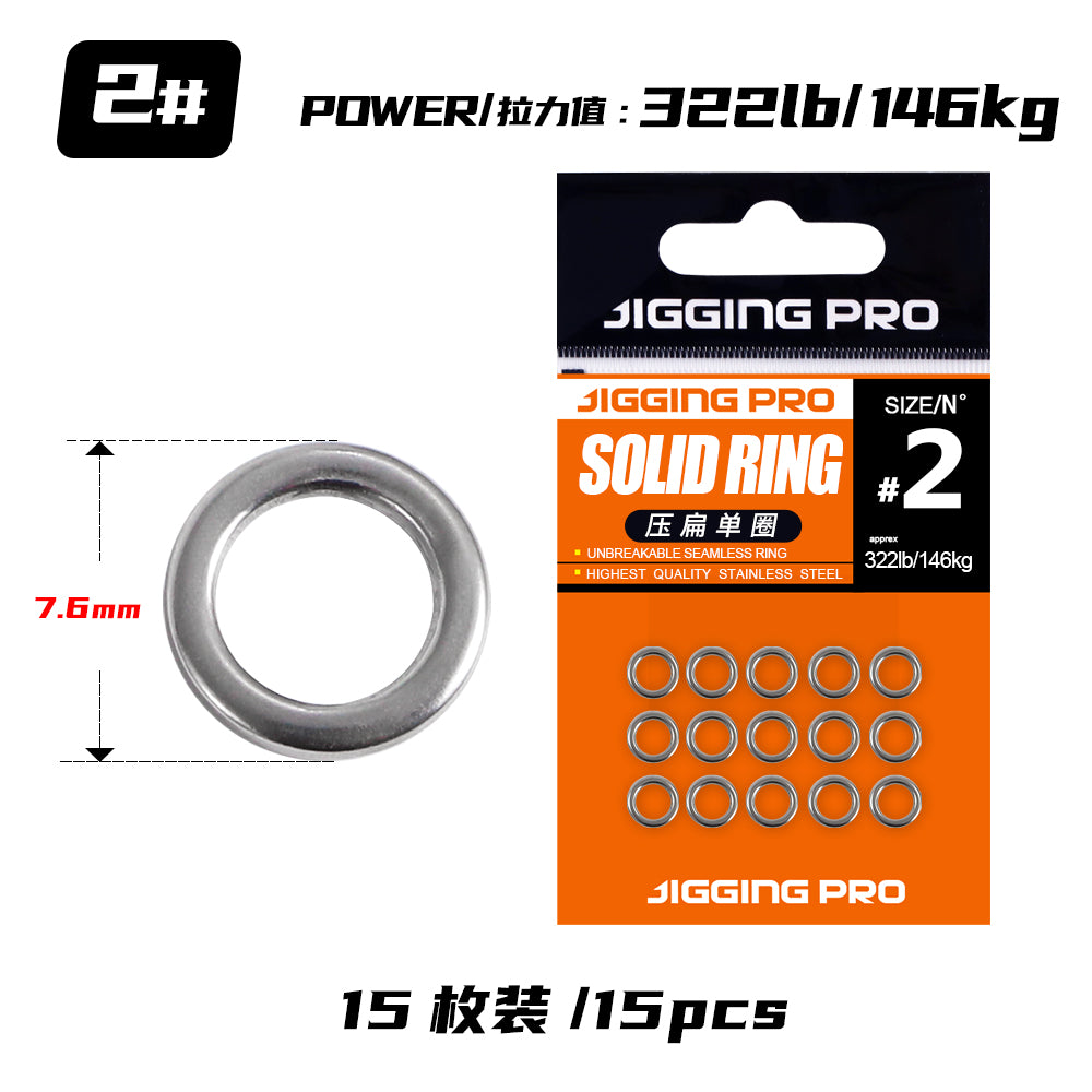 JIGGING PRO Fishing Solid Ring 1#-7# 10/15Pcs Fishing Lure Connectors Stainless Steel Snap