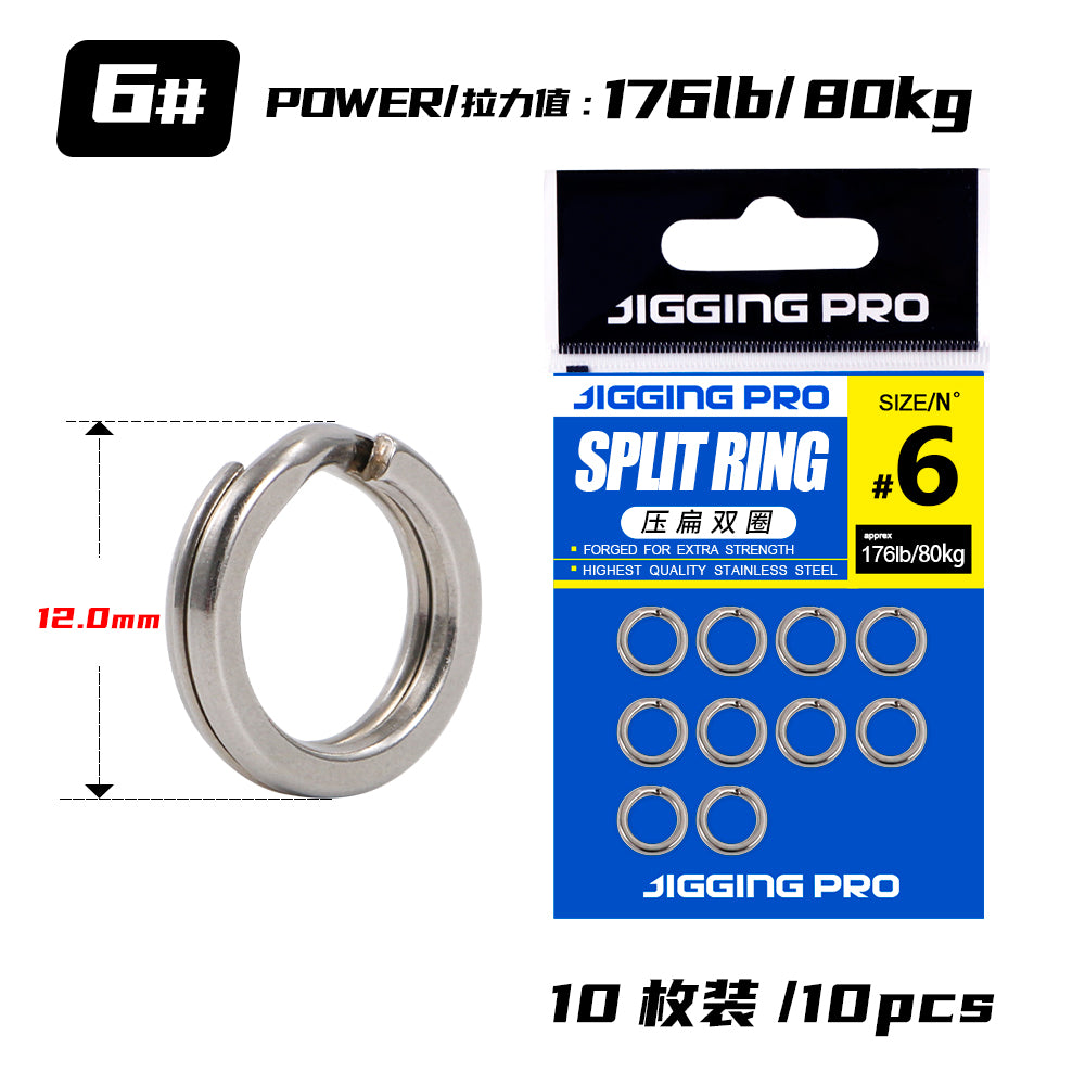 JIGGING PRO Split Rings Fishing 10/15Pcs Stainless Steel Lure Rings Fishing Connectors Snap Rings