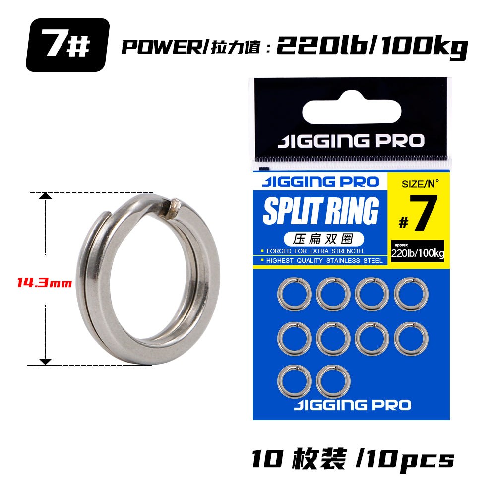 JIGGING PRO Split Rings Fishing 10/15Pcs Stainless Steel Lure Rings Fishing Connectors Snap Rings