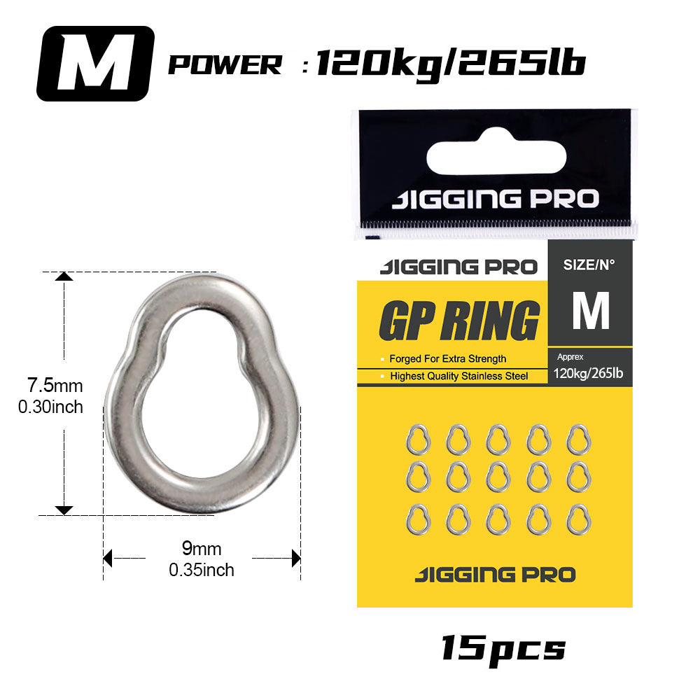 Jigging Pro GP Ring Seamless Stainless Steel Fishing Solid Rings, Heavy Duty Auxiliary Rings for Jigging and Big Game Fishing