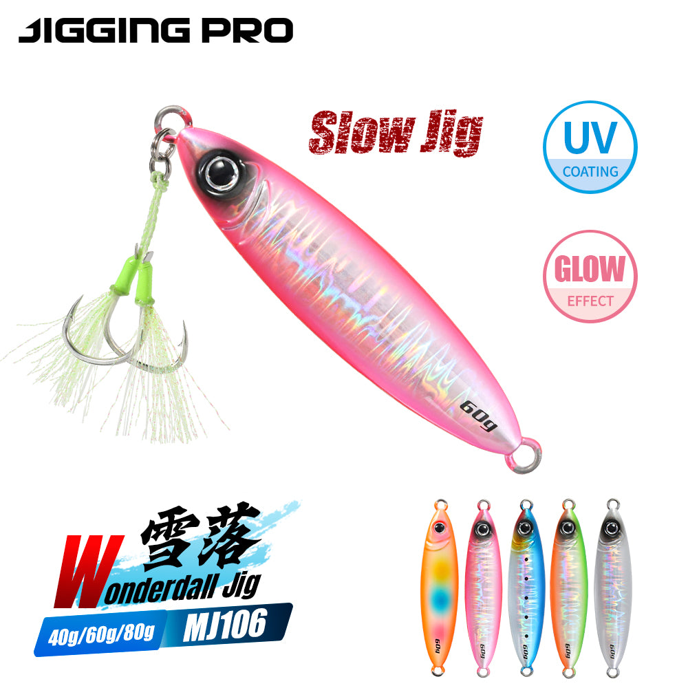 JIGGING PRO Metal Jig 40g 60g 80g  Slow Fall Fishing Lure