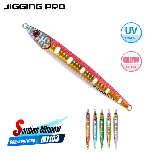 JIGGINGPRO  Saltwater Fishing Bait Metal Jigs 60g 80g 100g Sardine Minnow