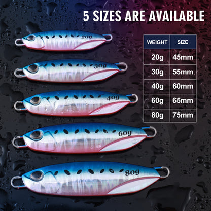 20g 30g 40g 60g 80g Drag Metal Cast Jig Fishing Lure For Freshwater Saltwater