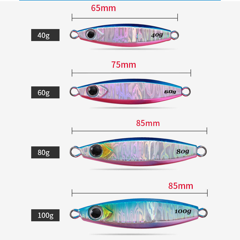 40g 60g 80g 100g Speed Slider Casting Jigs Fishing Lure