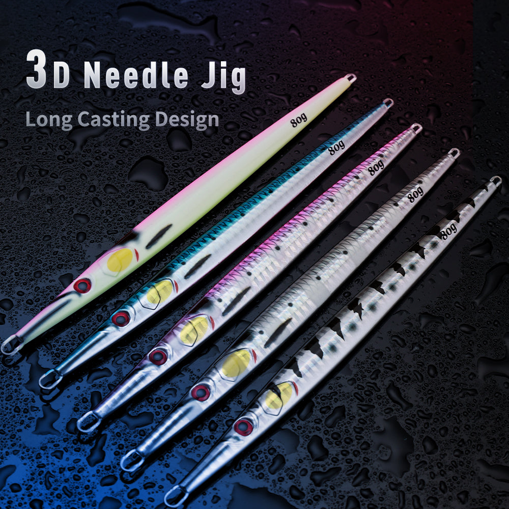 JIGGINGPRO 40g 60g 80g 100g Needle Jig Long Cast Metal Jigs